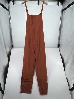 Storq Jumpsuit Size 8 Rust Orange Cotton Spandex